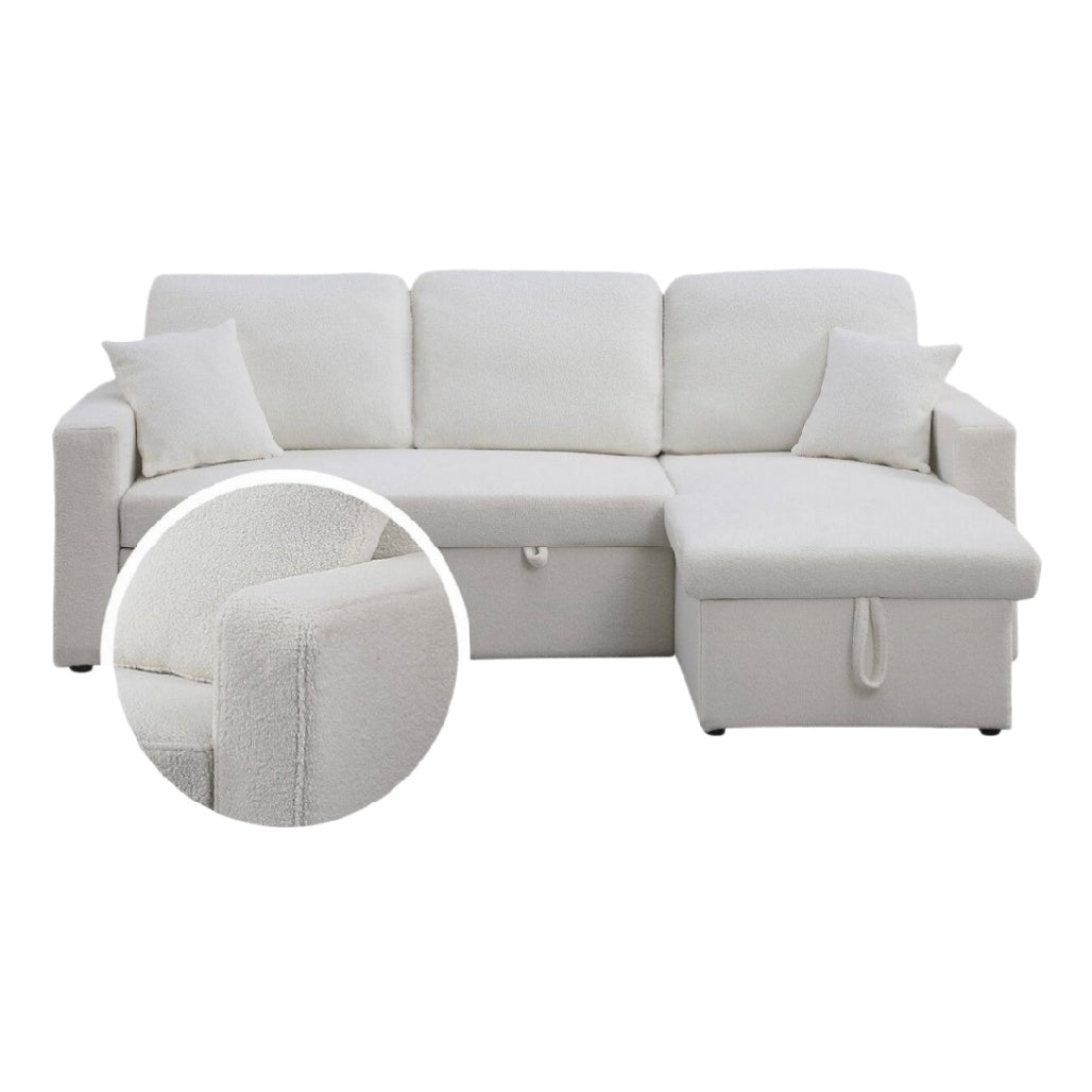 Canapé d'angle moderne pour salon en tissu - 220 x 90 x 85