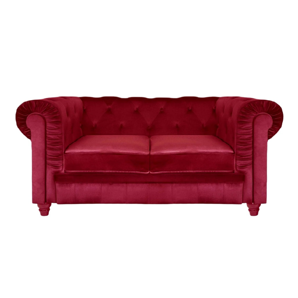 Canapé deux places en velours pour salon - 170 x 90 x 75