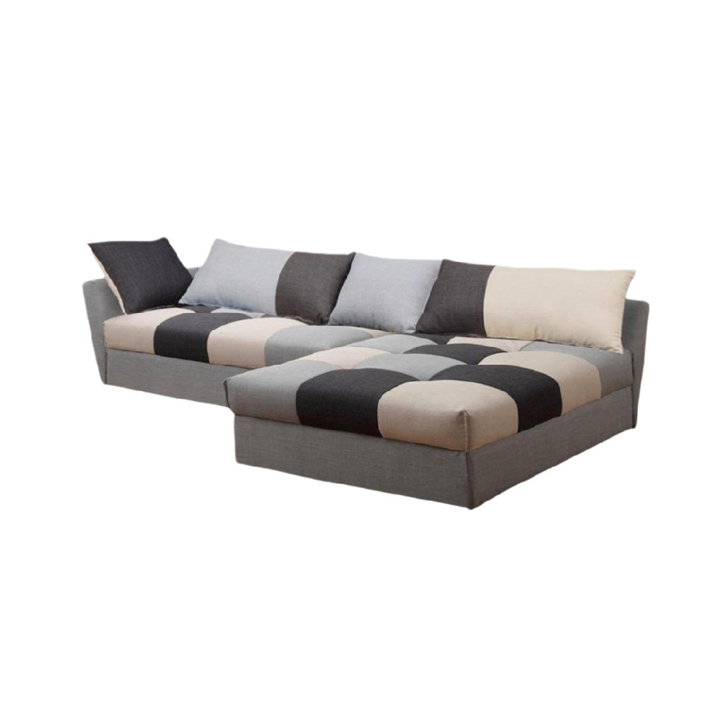 Canapé d'angle modulable pour salon en tissu - 200 x 150 x 80
